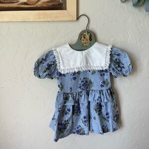 Vintage floral smock neck dress